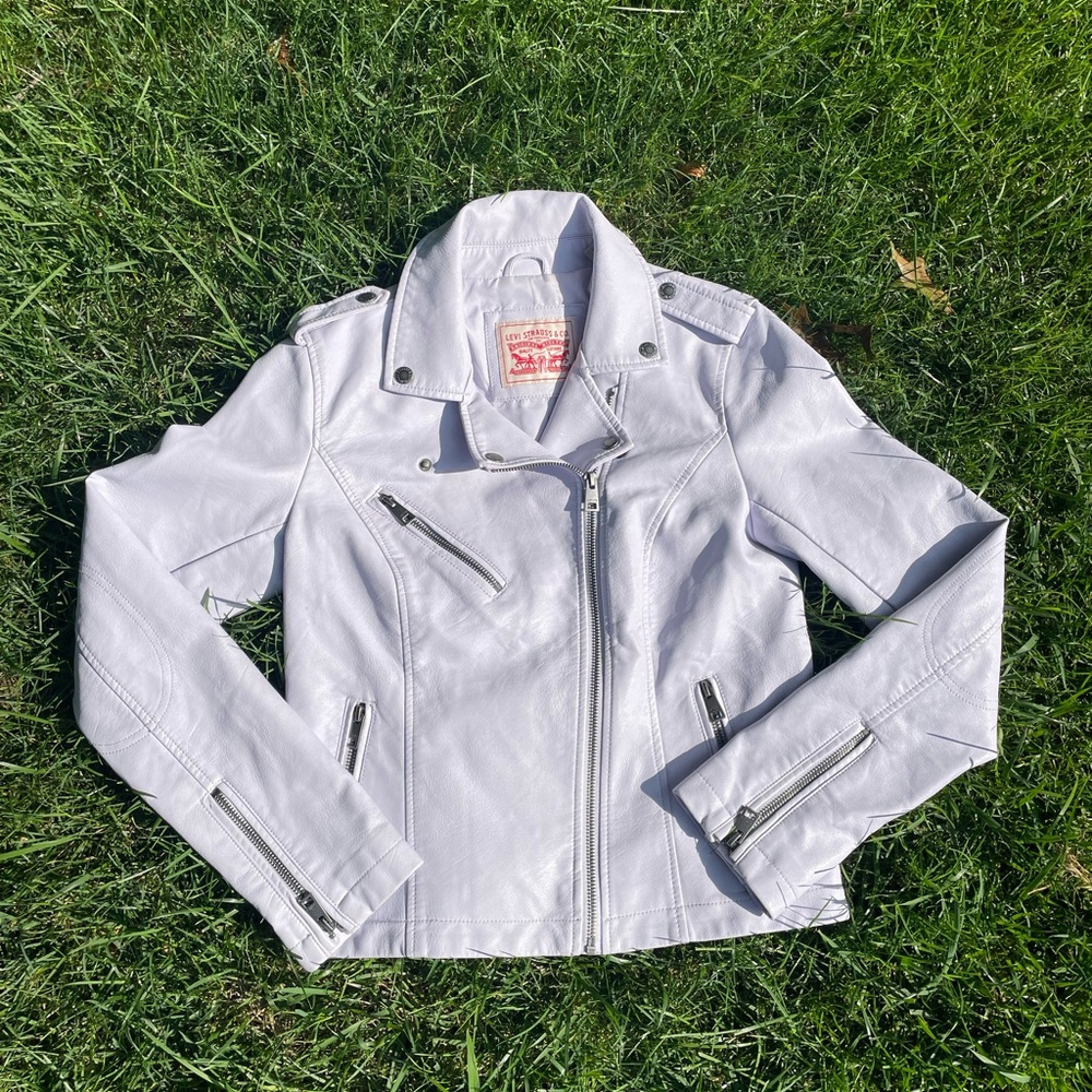 Purple leather Levi’s jacket